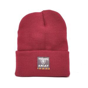 Ariat Ladies Square Patch Beanie Pale Crab Apple Knit Hat NEW